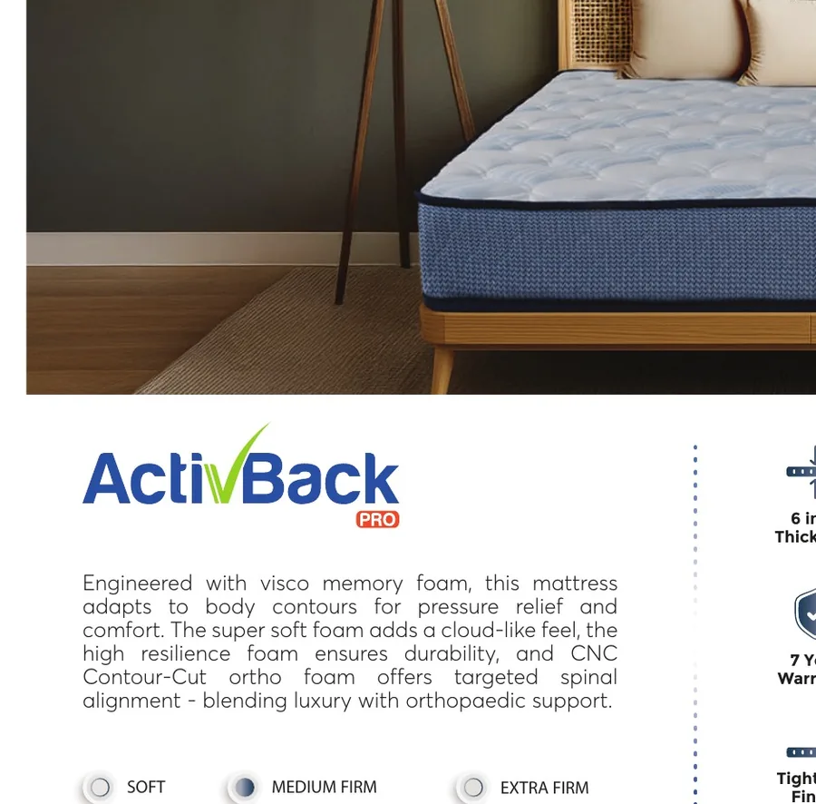Catalogue cross-section illustration for Relaxwell ActivBack Pro