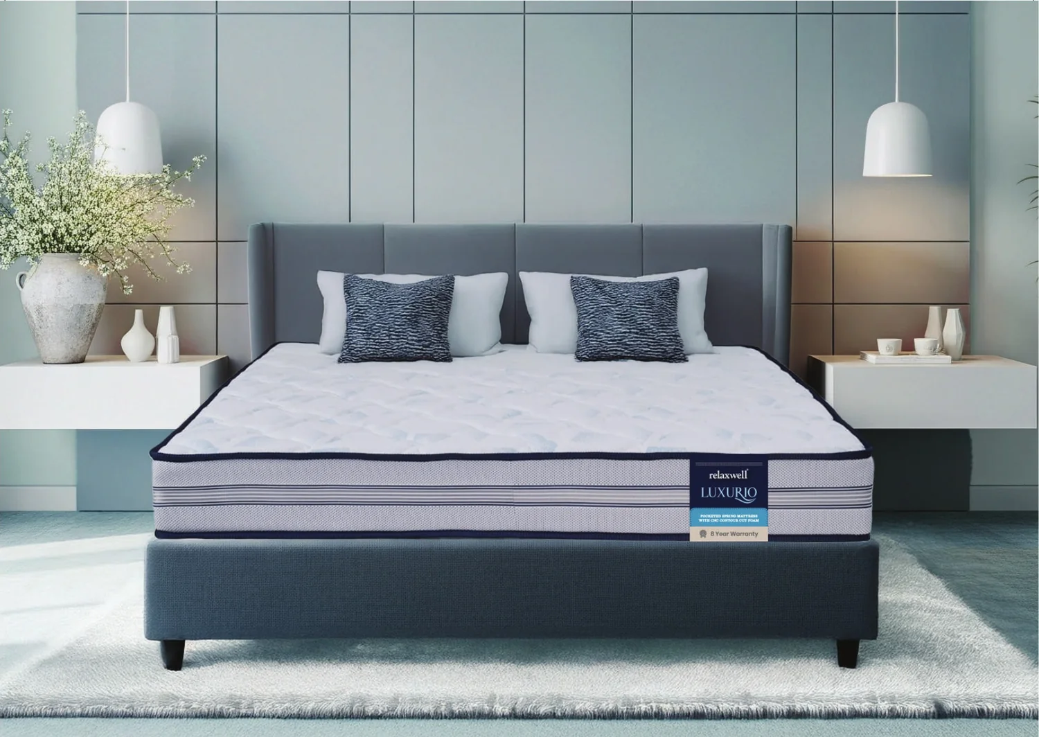 Relaxwell Luxurio mattress in a bedroom