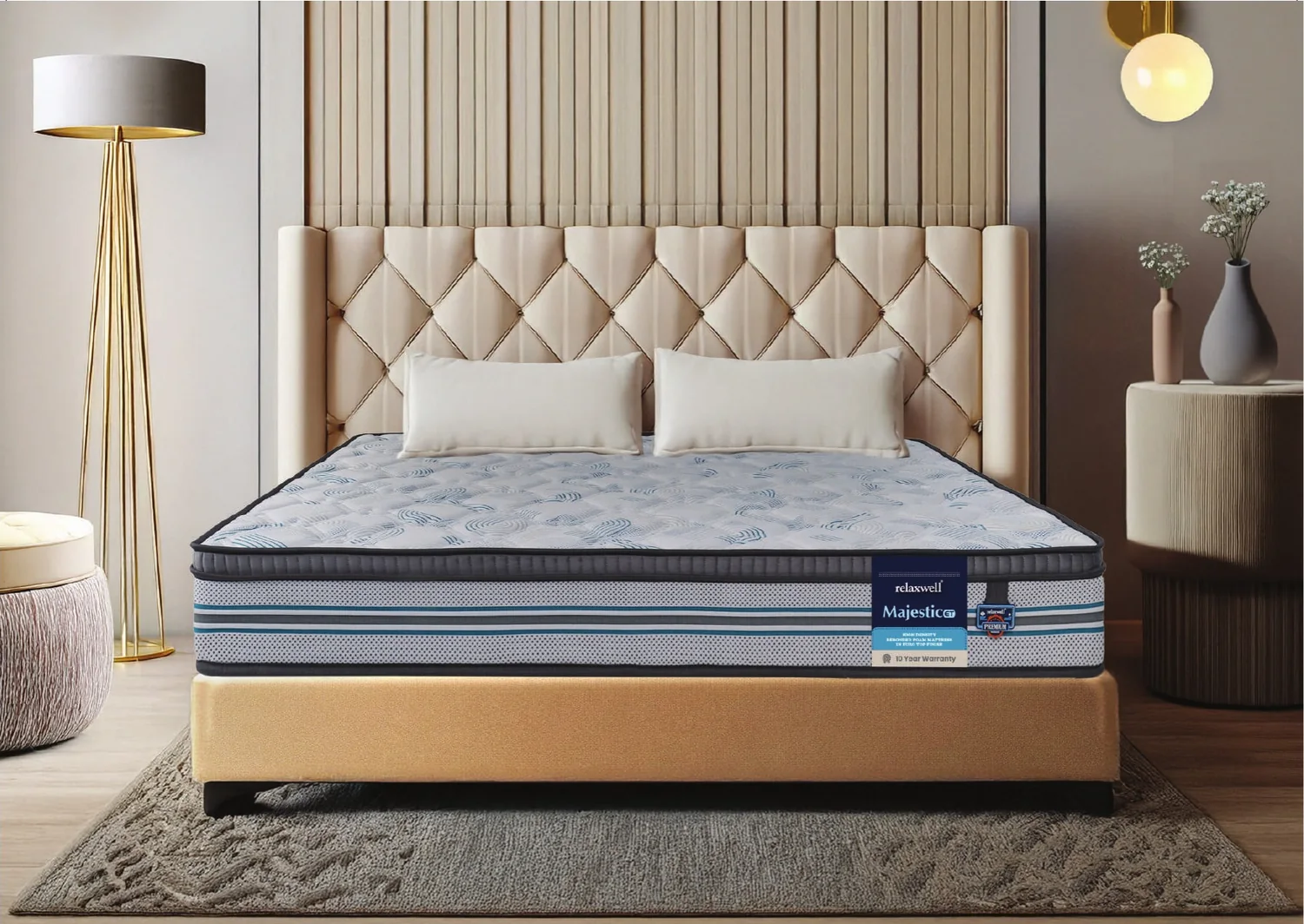 Relaxwell Majestic ET mattress in a bedroom