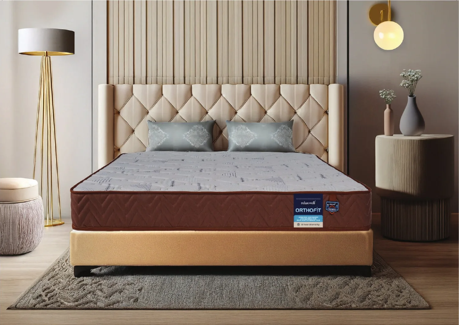 Relaxwell OrthoFit mattress in a bedroom