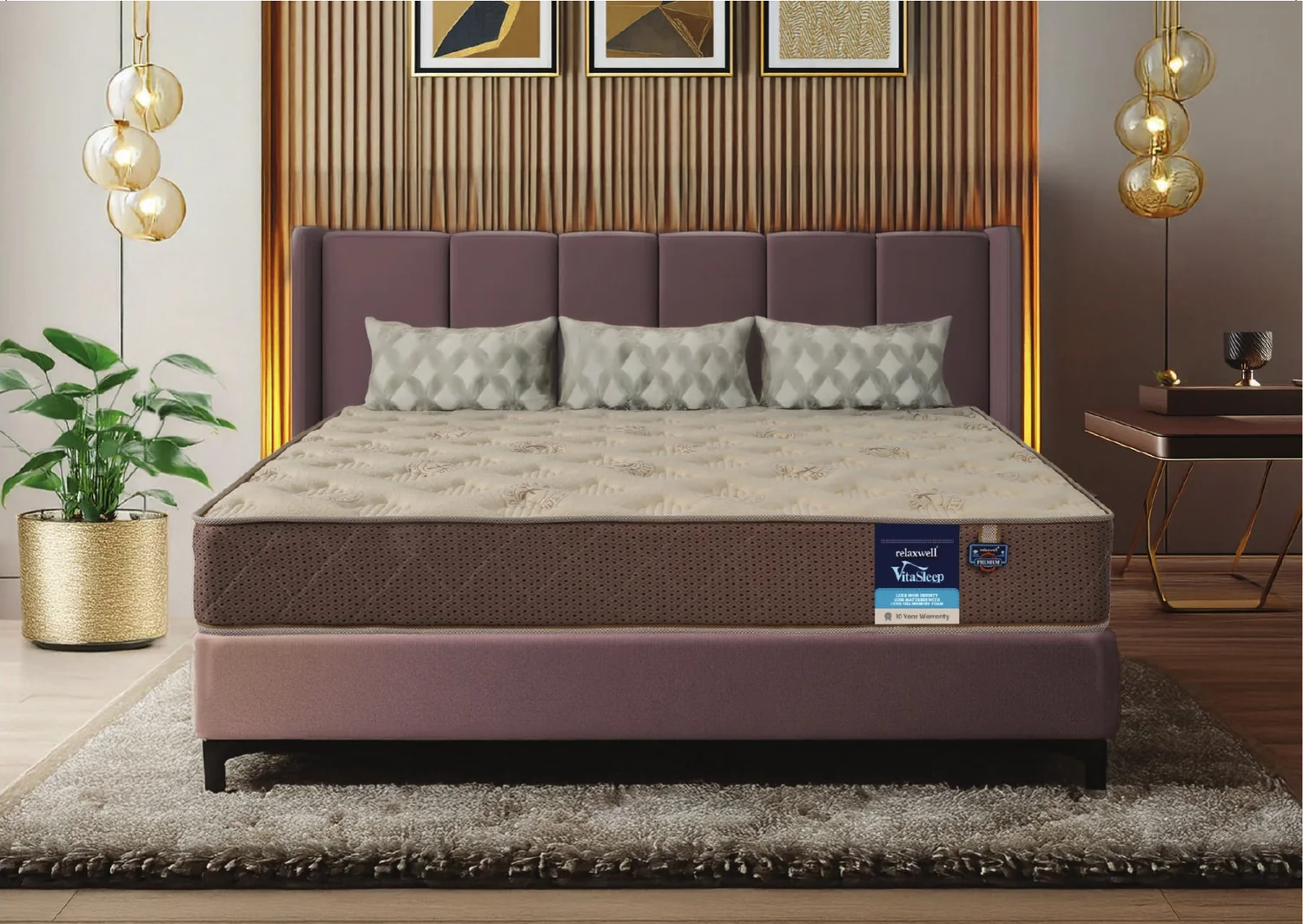 Relaxwell VitaSleep mattress in a bedroom